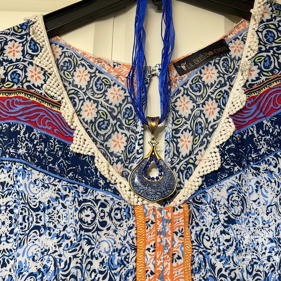 Bohemian Summer Dress with Necklace and Bracelet - Picture 2 of 10